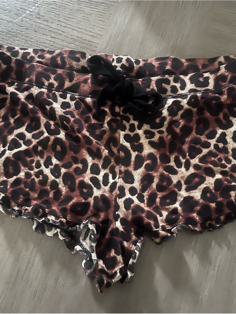 Leopard Print Women’s Lounge Shorts - Brown